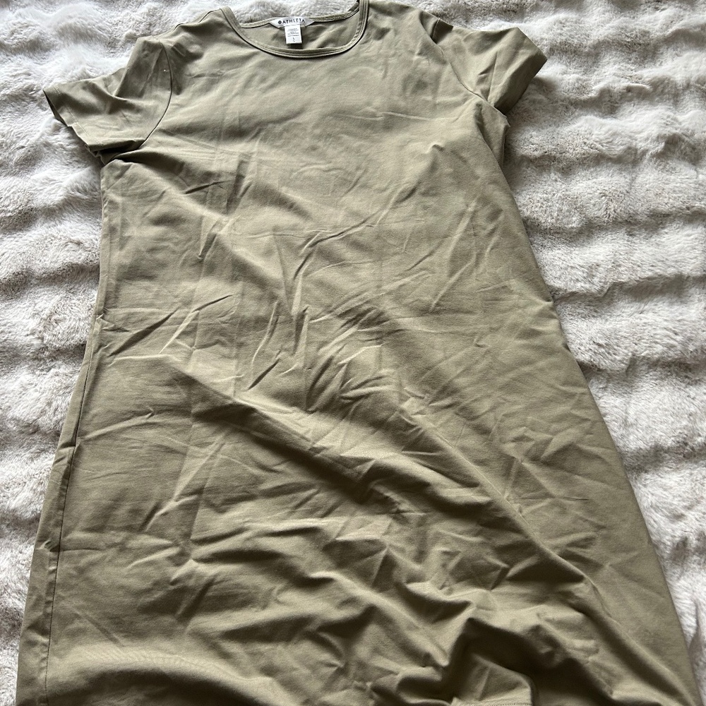Athleta Essential Tee Dress Perennial Olive